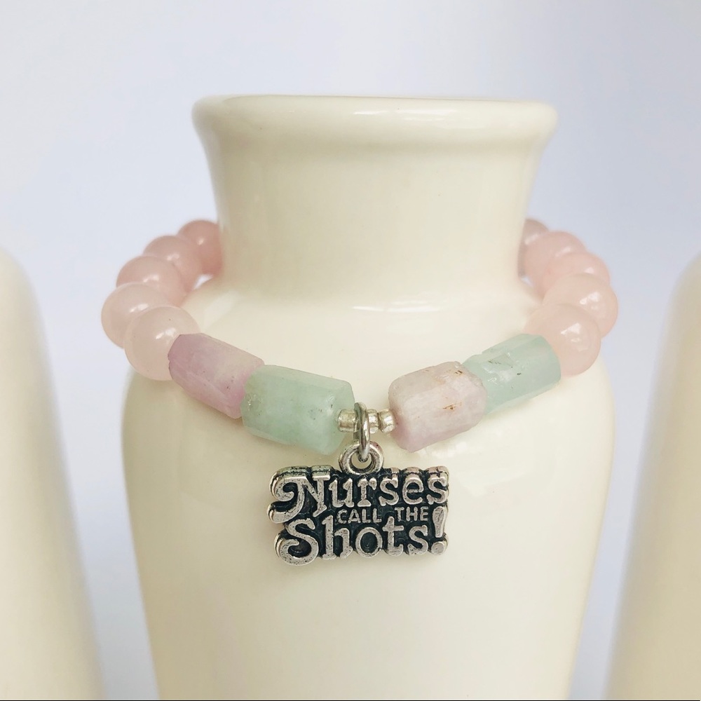 GEMSTONES | Rose Quartz Aquamarine Nurse Bracelet